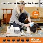 Professional Dog Grooming Kit with Rechargeable Hair Trimmer, High-Efficiency 12000Pa Suction, 99% Pet Hair Removal, 2L Large Capacity Vacuum, and 11 Essential Tools