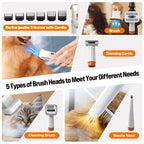 Professional Dog Grooming Kit with Rechargeable Hair Trimmer, High-Efficiency 12000Pa Suction, 99% Pet Hair Removal, 2L Large Capacity Vacuum, and 11 Essential Tools